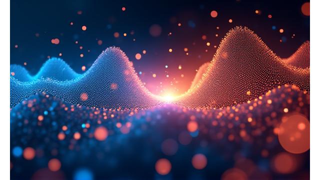 Abstract image of sound waves and light particles converging, representing Sonic Spectrums' innovative approach to event production and consultancy, set against a dark, energetic backdrop.