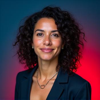 Lena Cruz, Head of Creative Experiences, with a dynamic and artistic expression.