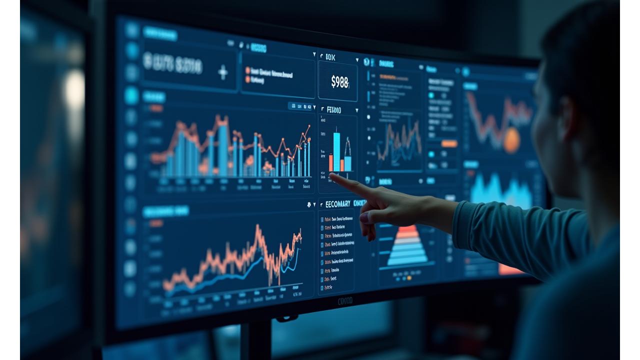Detailed interactive dashboard example with various charts, graphs, and metrics for festival performance