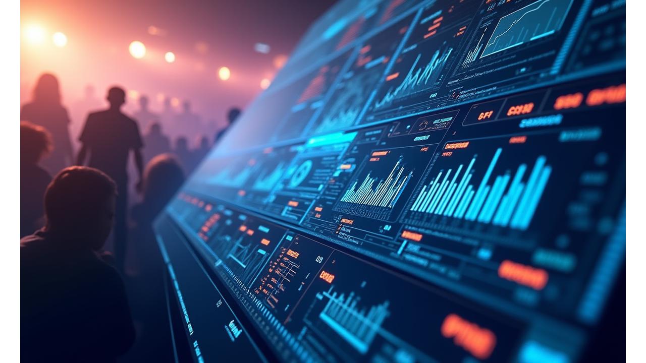 Interactive analytics dashboard showing festival data trends and attendee satisfaction metrics
