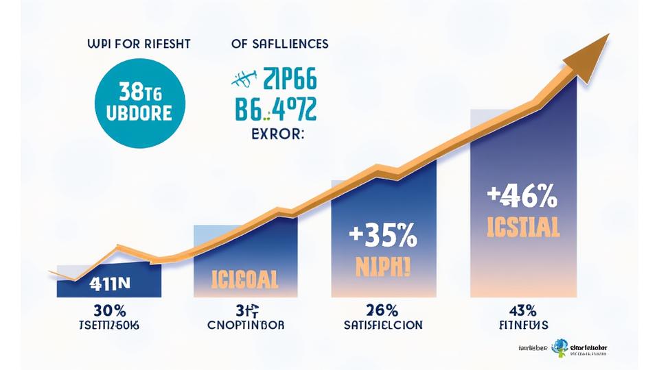 Infographic showing key performance indicators (KPIs) and dramatic improvements in festival metrics like satisfaction score, retention, and social sentiment